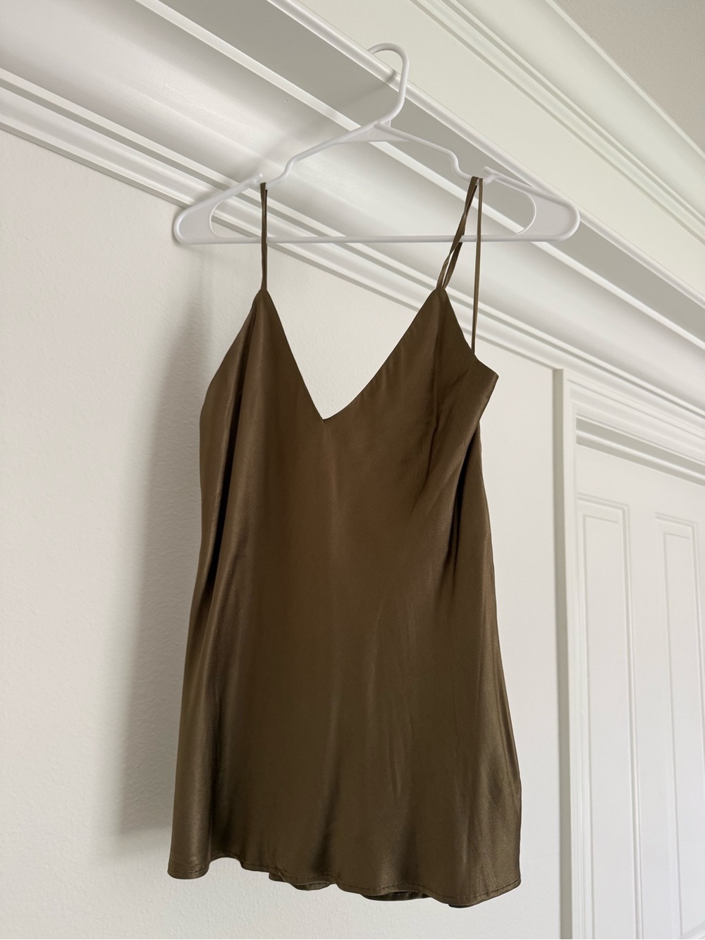 Socialite Olive Brown Satin Camisole